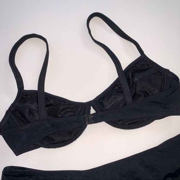 NWT 90s Vintage Black Net Underwire Bikini Set - Picture 5 of 8